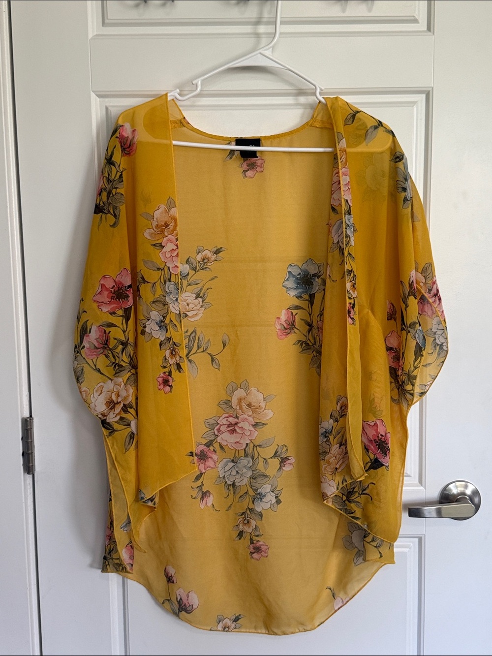 Rue21 Mustard Yellow Floral Kimono